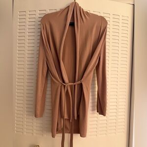 Zara Knit Waterfall Cardigan – Camel / Tan – Size M